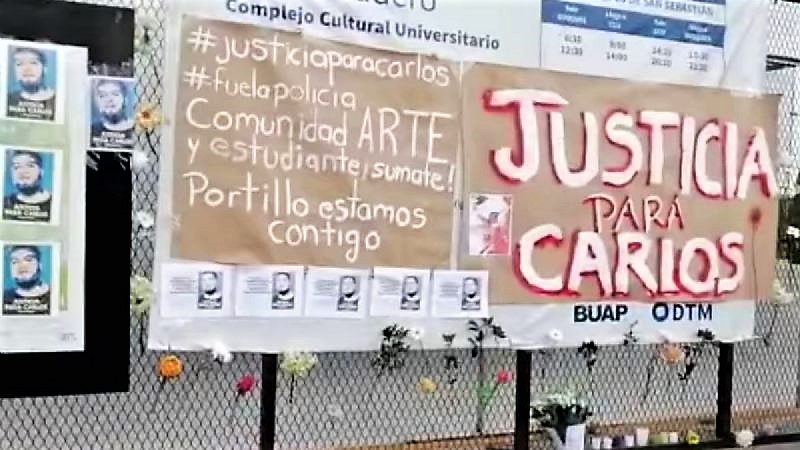 Protesta estudiantil por el caso de Carlos Portillo. Foto: Especial