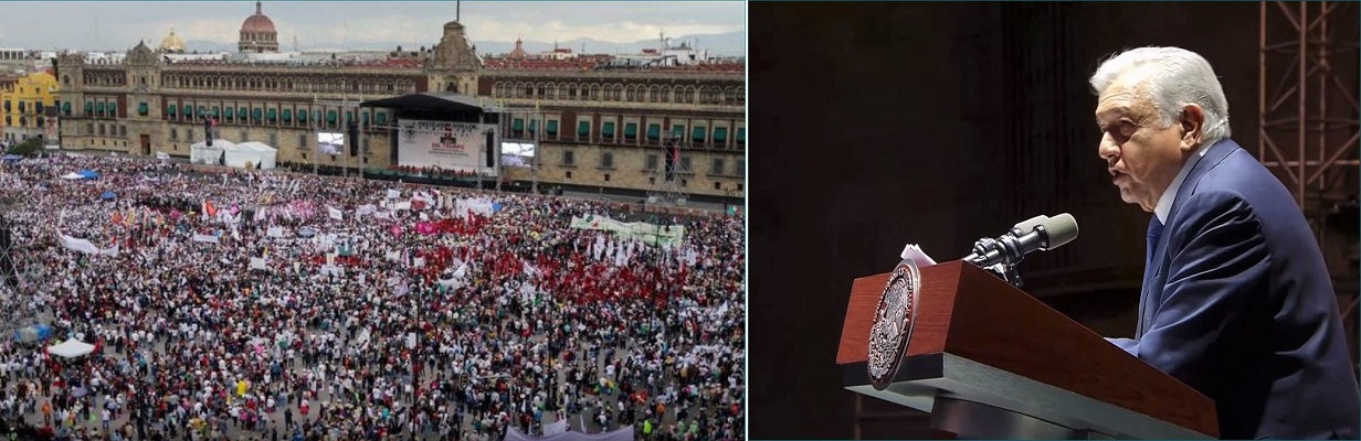 López Obrador envió un claro mensaje a la oposición: que está no podrá vencer al movimiento de la Cuarta Transformación si mantienen su visión de gobernar sólo para una minoría y sigan despreciando al pueblo. (Tomado de Video)
