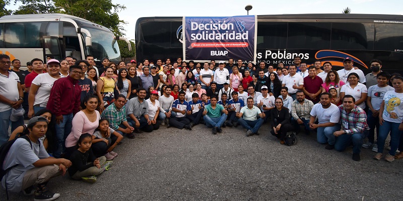 Entrega BUAP más de 30 toneladas de víveres en apoyo a damnificados de Guerrero. (Especial)