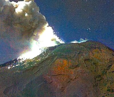 La actividad del volcán Popocatépetl. Foto: @webcamsdemexico