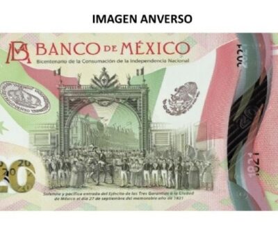 Nuevo billete de 20 pesos. Foto: Banxico