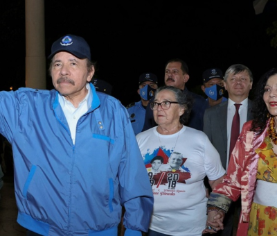 Daniel Ortega durante la conmemoración del 45 aniversario de la muerte de uno de los fundadores de la guerrilla del Frente Sandinista de Liberación Nacional (FSLN) en Managua, el pasado 8 de noviembre. Foto AFP