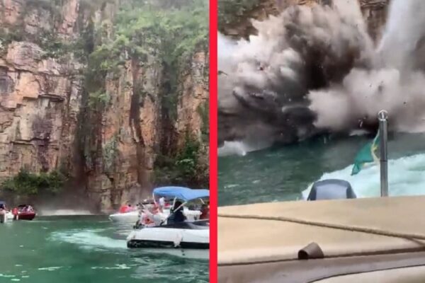 Suben a 7 los muertos tras caída de roca gigante sobre lanchas con turistas en Brasil. Foto: Especial