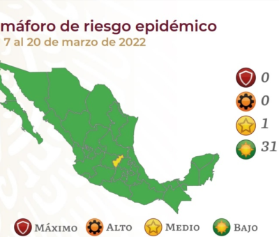 Semáforo Epidemiológico del 7 al 20 de marzo de 2022. Foto SSa