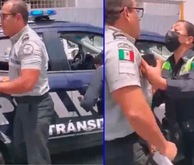Acusan a comandante de ignorar a policías agredidos por ex GN. (Tomada del video)