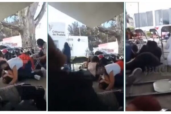 Desatan balacera en plena fila de vacunación en Puebla capital Foto / Especial Video